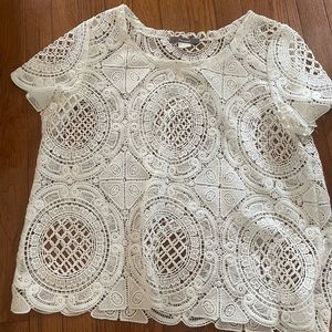 Anthropologie white lace top (loose fitting)